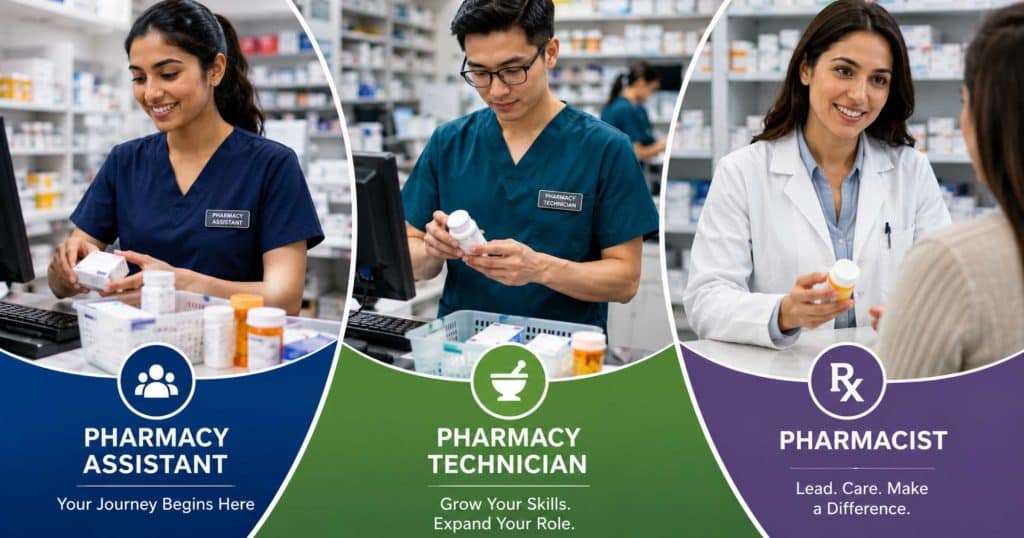 Pharmacy Assistant to Pharmacy Technician and Pharmacist