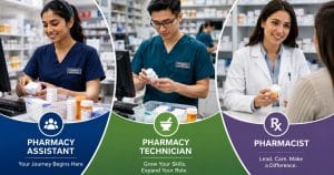 Pharmacy Assistant to Pharmacy Technician and Pharmacist